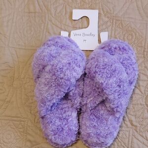 Vera Bradley Lavender Plush Slippers